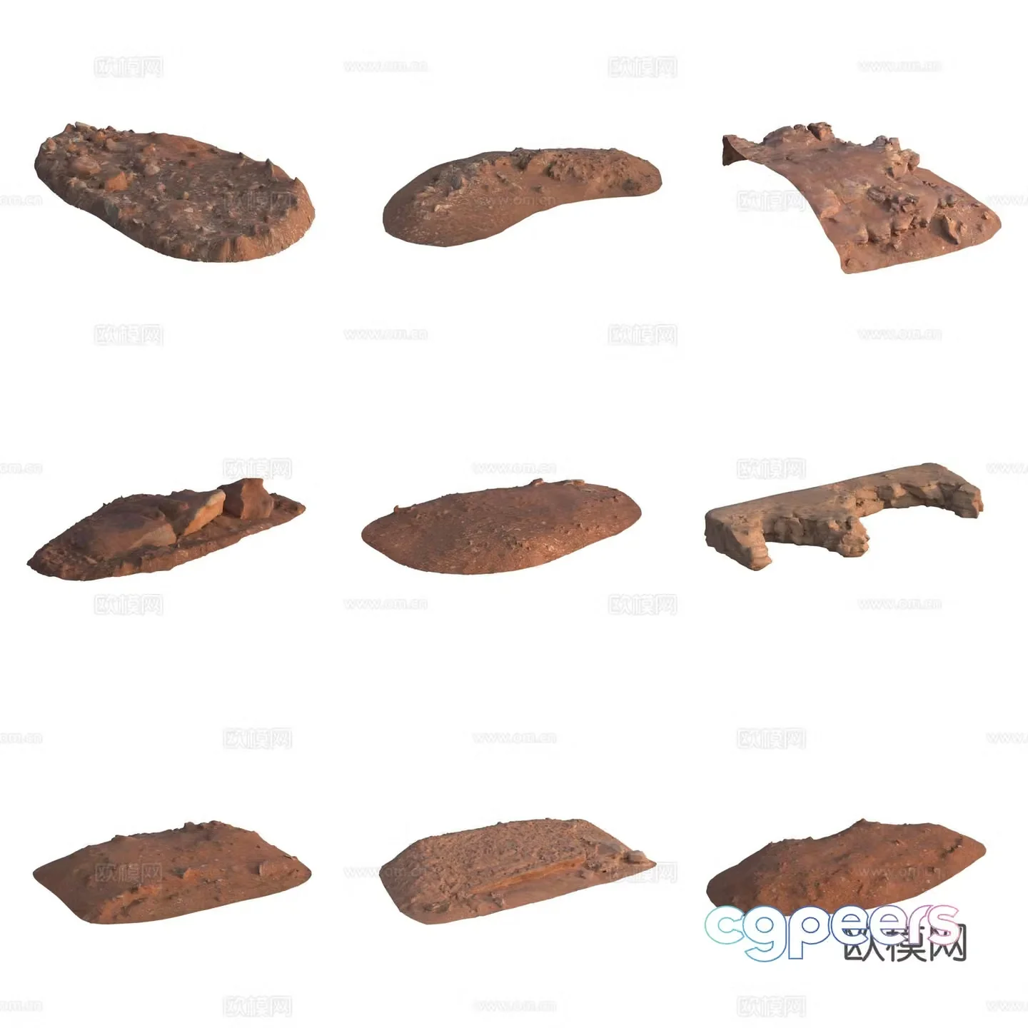 Sandstone large stone stone pile 3d model