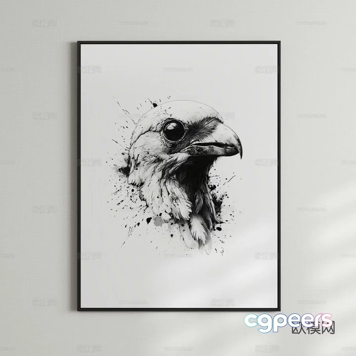 Modern creative hanging painting art painting decorative painting 3D model