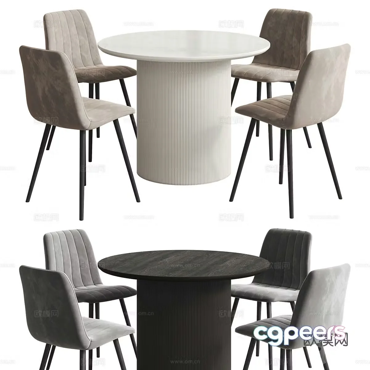 Modern Italian dining table and chair 3d model