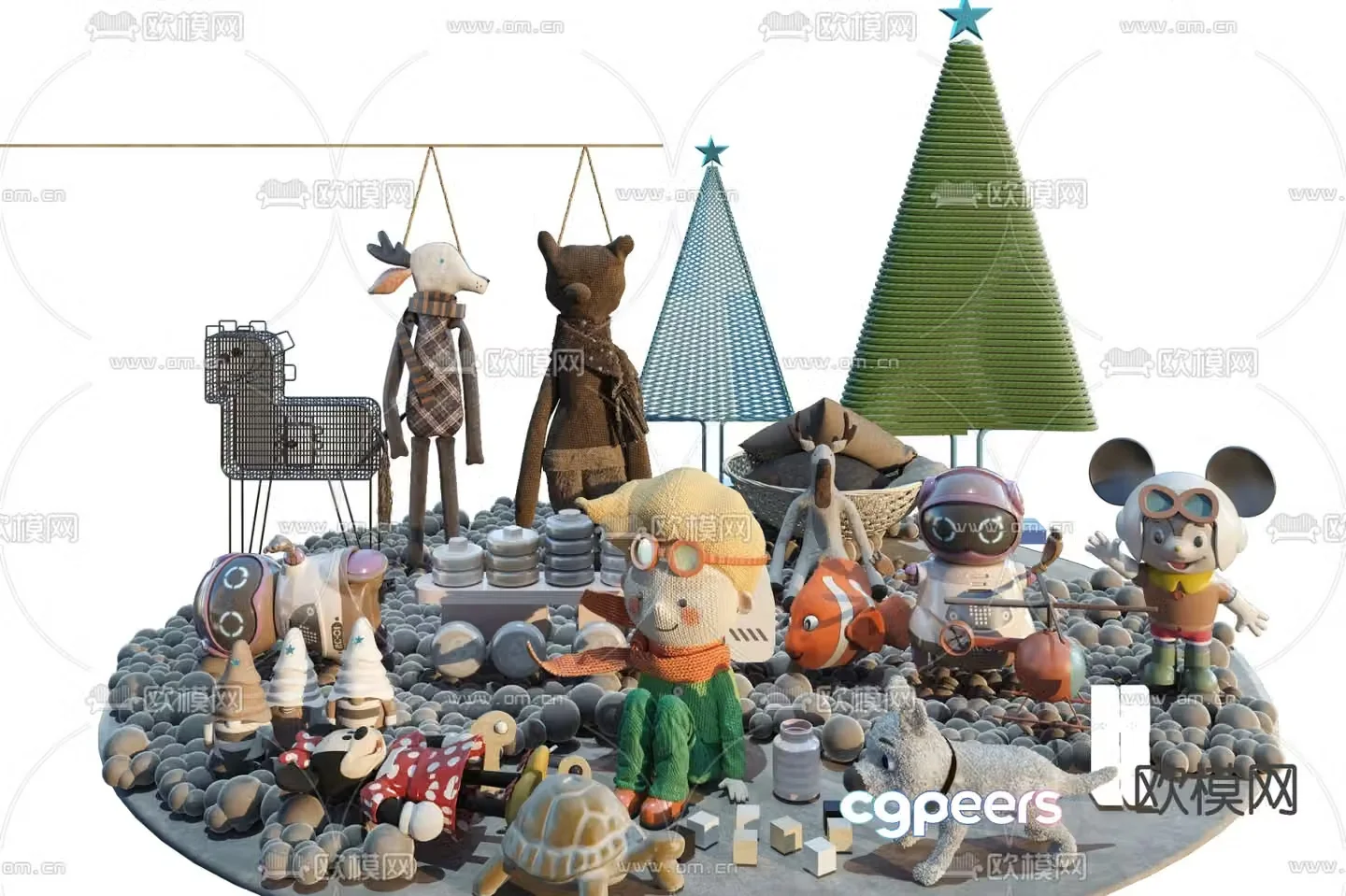 Modern children’s plush toy 3d model