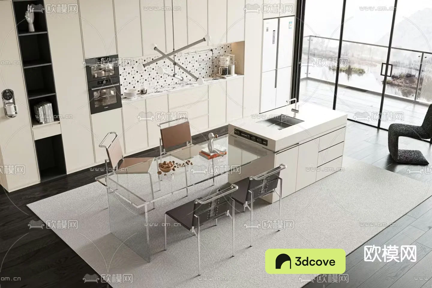 Cream style dining table and chairs