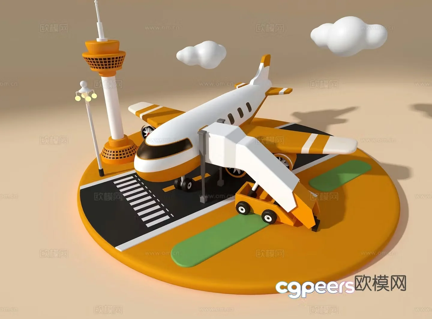 Children’s toy airplane figure 3d model