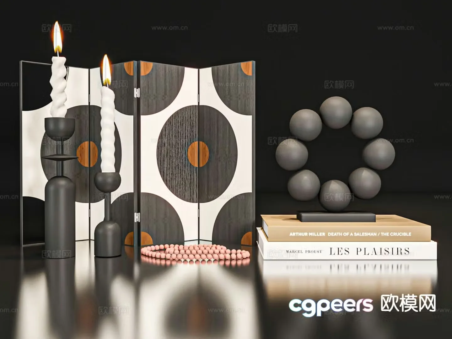 French retro jewelry ornaments furnishings 3d model