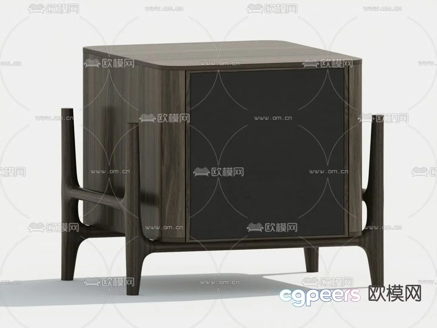 Medieval style bedside table 3d model