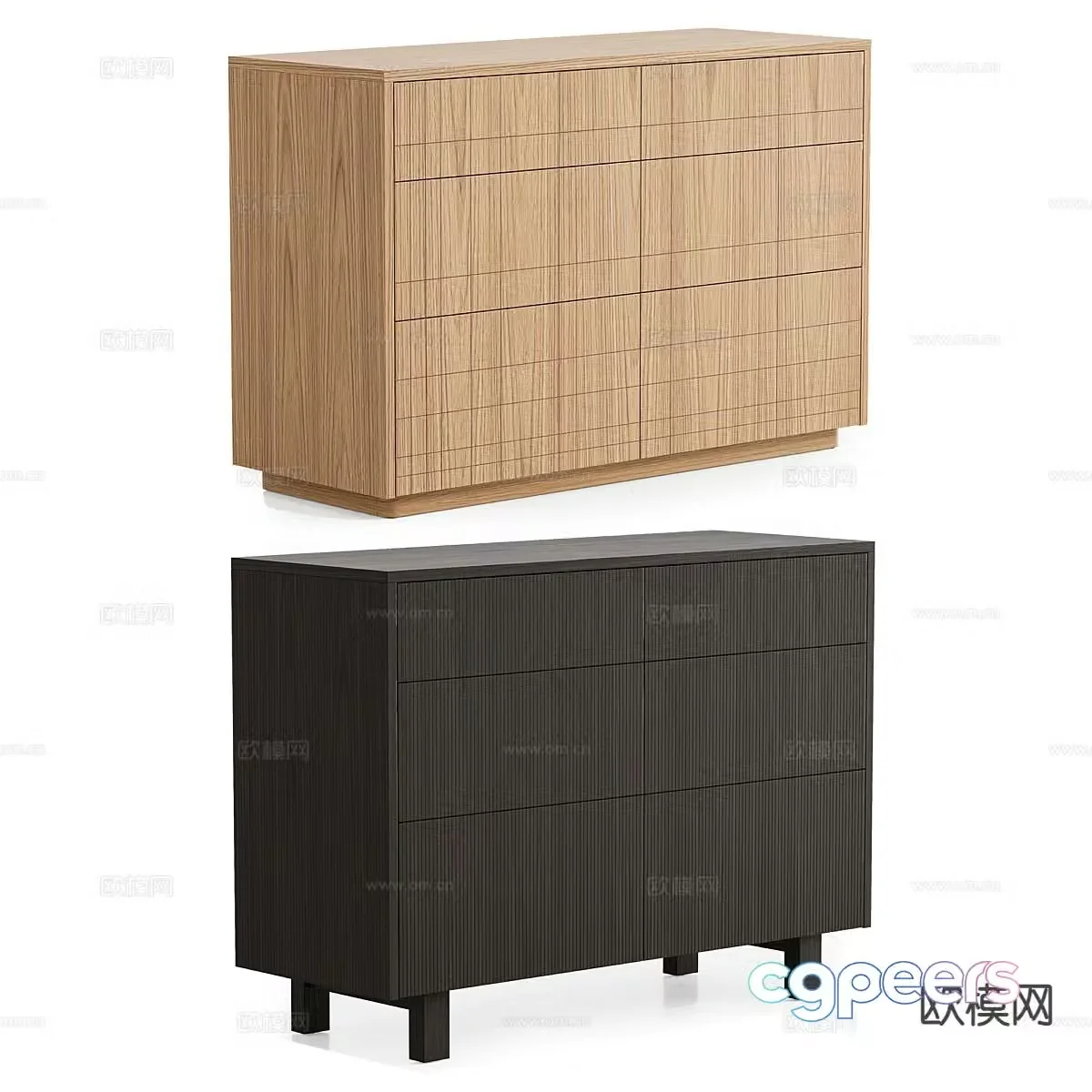 Nordic decorative cabinet 3d model