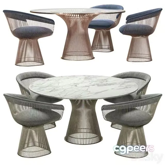 3ds Max Free – Knoll – Platner Dining Table & Chair