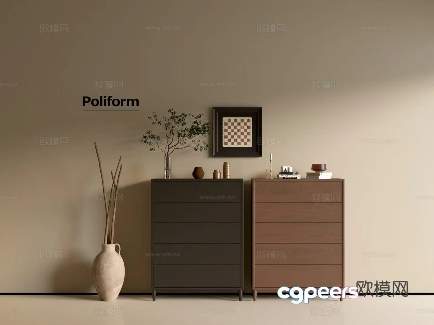 Modern wood grain cabinet ins wind minimalist wind cabinet whole cabinet sideboard balcony cabinet storage 3D model