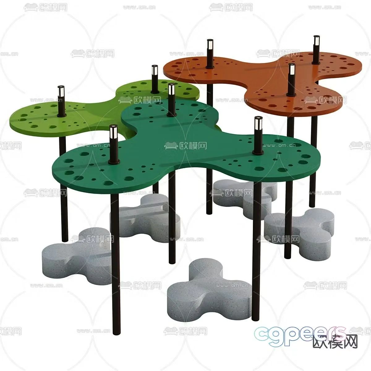 Outdoor pavilion landscape sketch 3D model