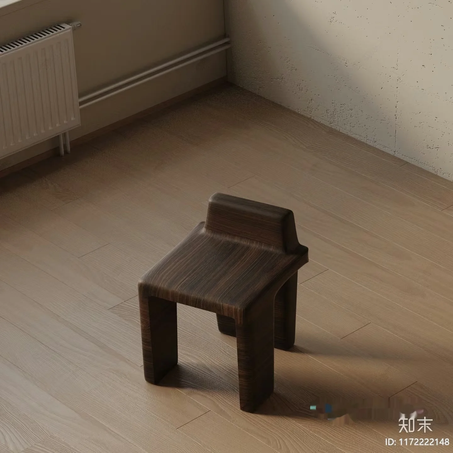 A Wooden Chair In A Room 3D Model – 7402 – VRAY Render