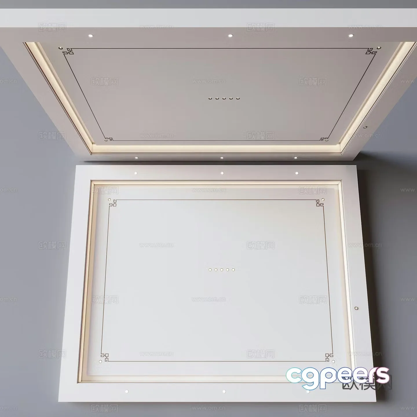New Chinese style ceiling square ceiling 3d model