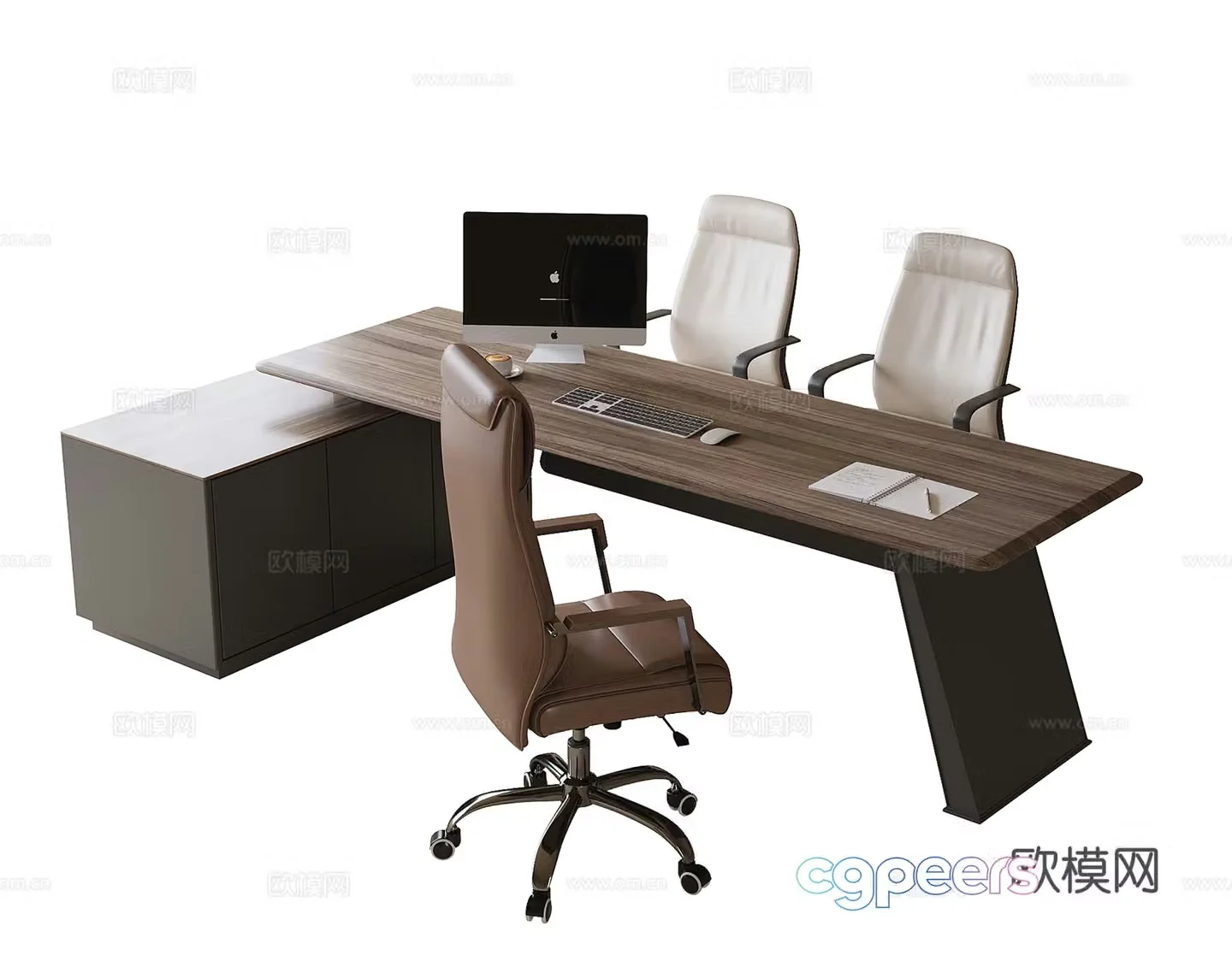 Modern boss office desk chair office chair table desk chair 3d model