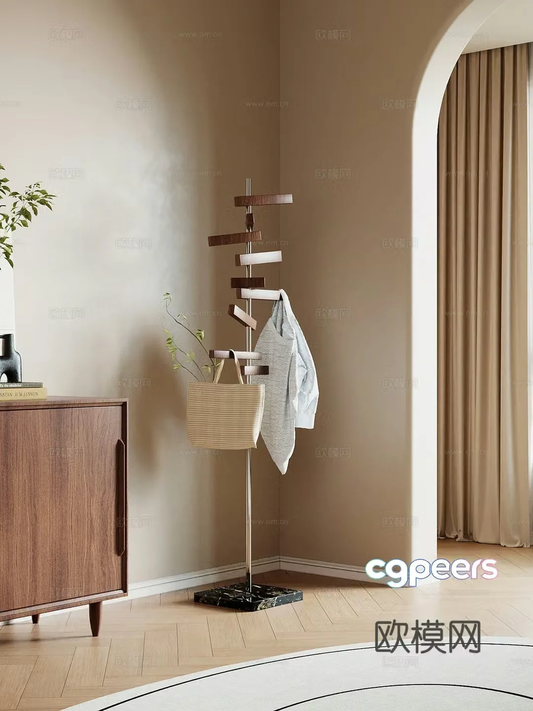12-hanger clothes hanger medieval style hanger 3D model