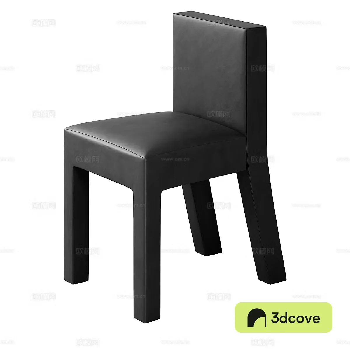 Modern simple single chair Black leather chair Casual chair Stool
