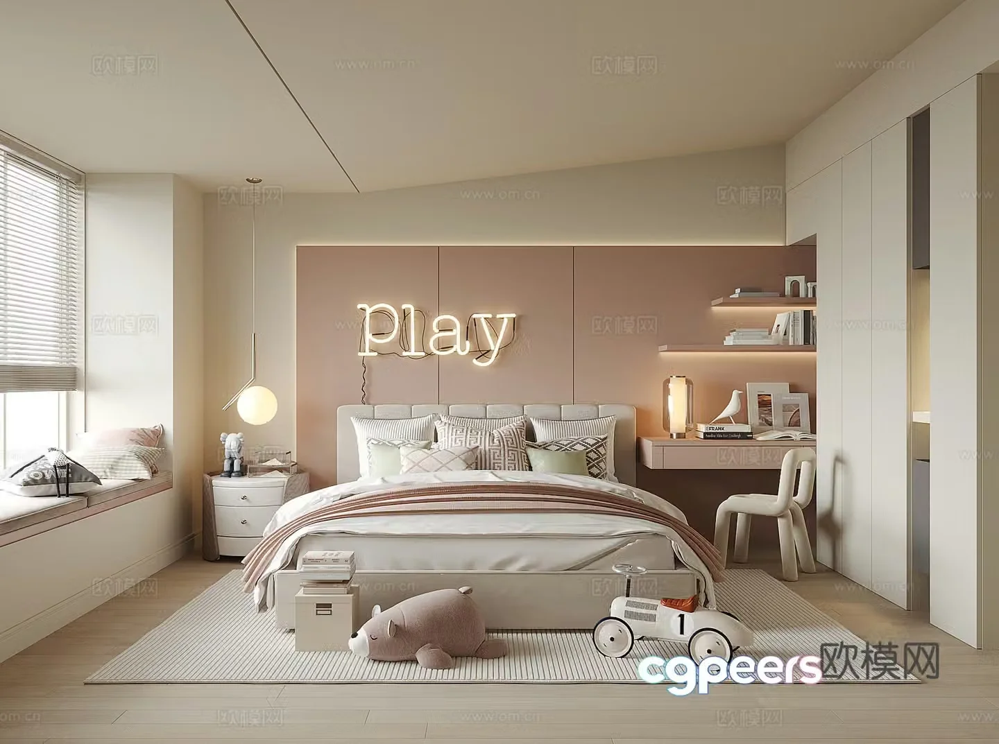 Modern girl room 3d model