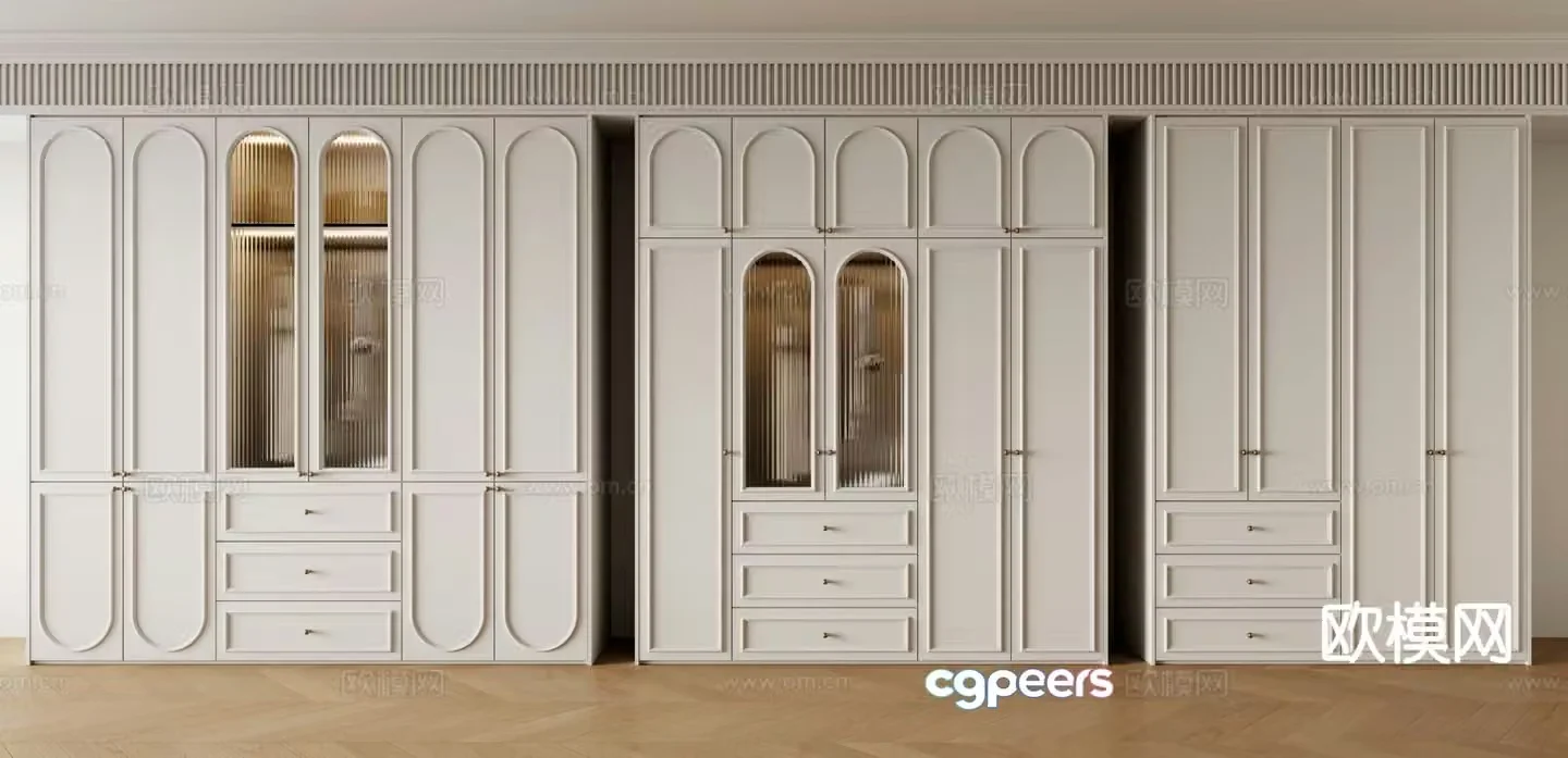 French bedroom wardrobe 3d model