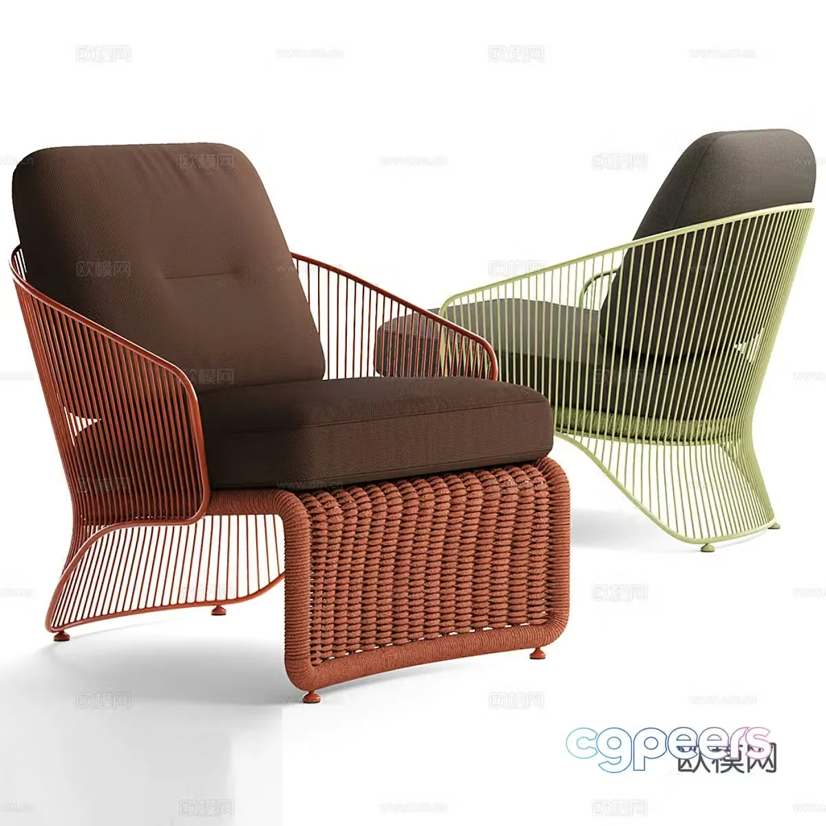 Minotti Colette outdoor armchair 3d model