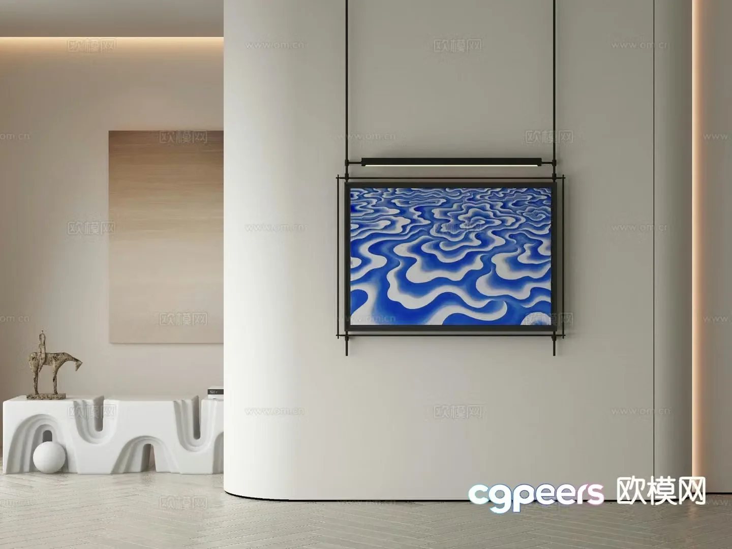 Modern art painting decorative painting 3d model