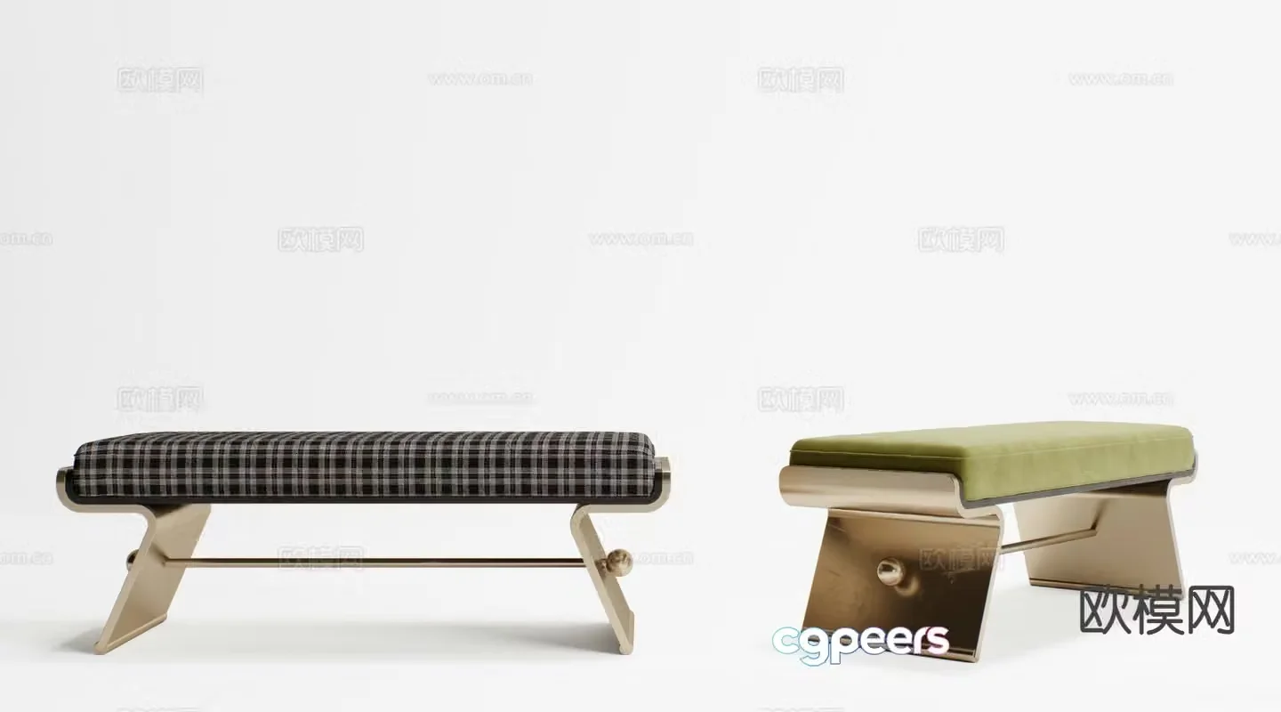 Modern bar stool bench stool 3d model