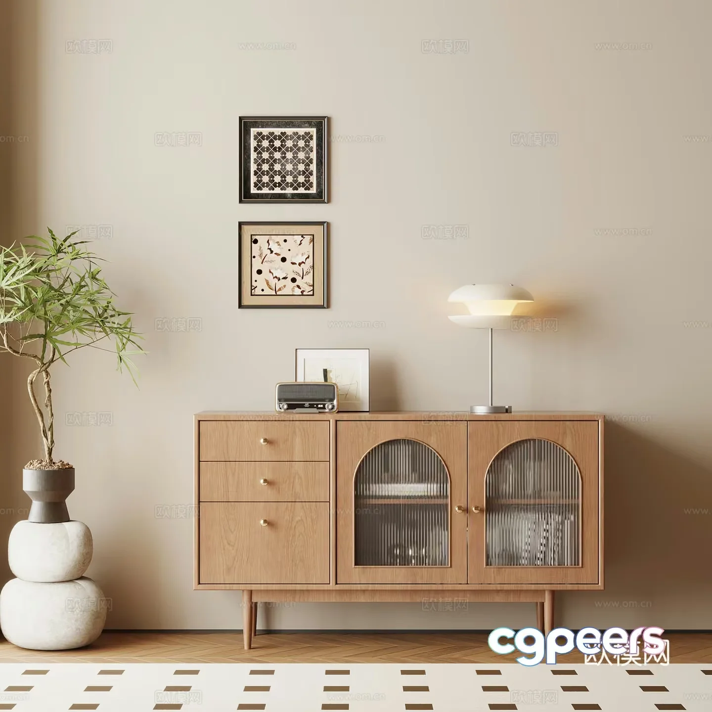 Modern Minimalist Cabinet 3D Model – 13234 – VRAY Render