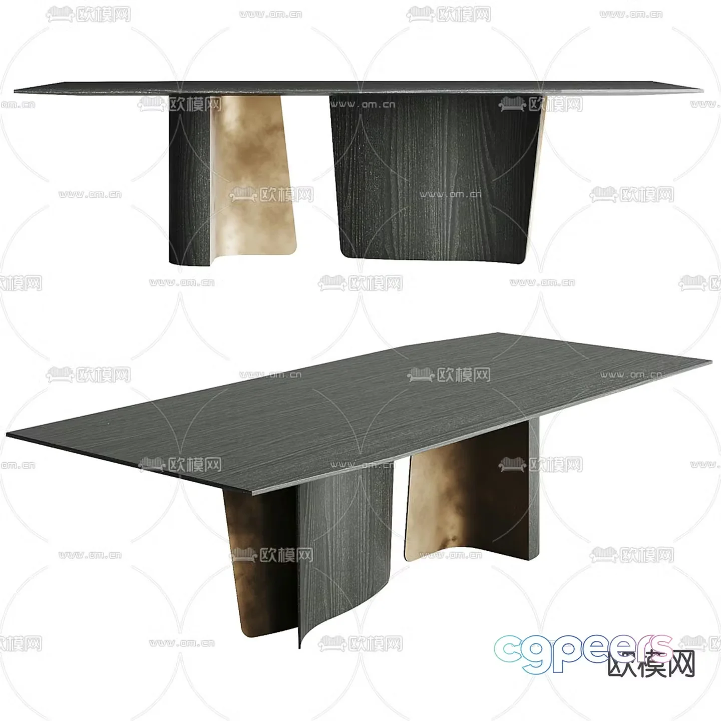 Poliform dining table square dining table 3d model