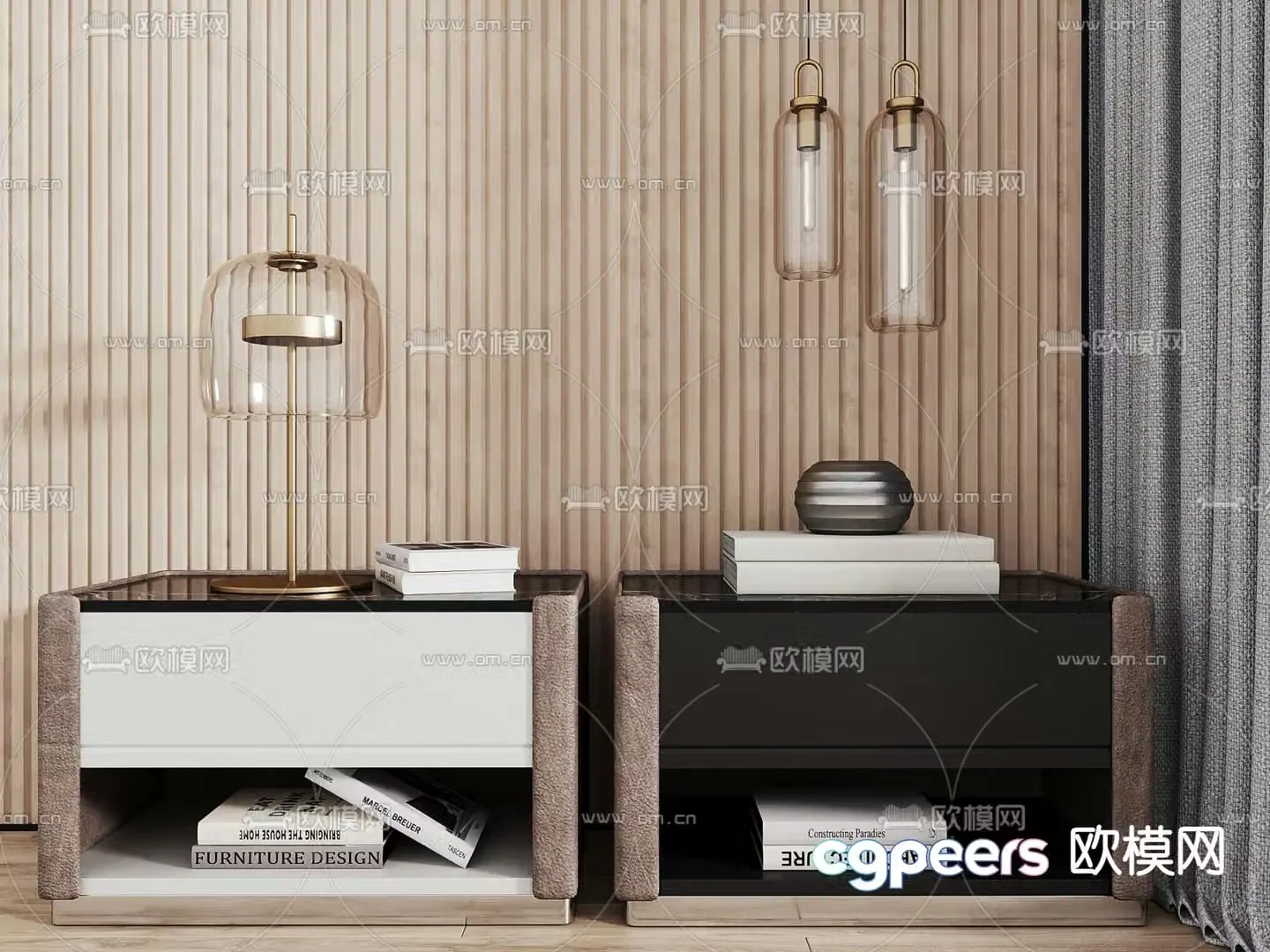 Modern bedside table 3d model