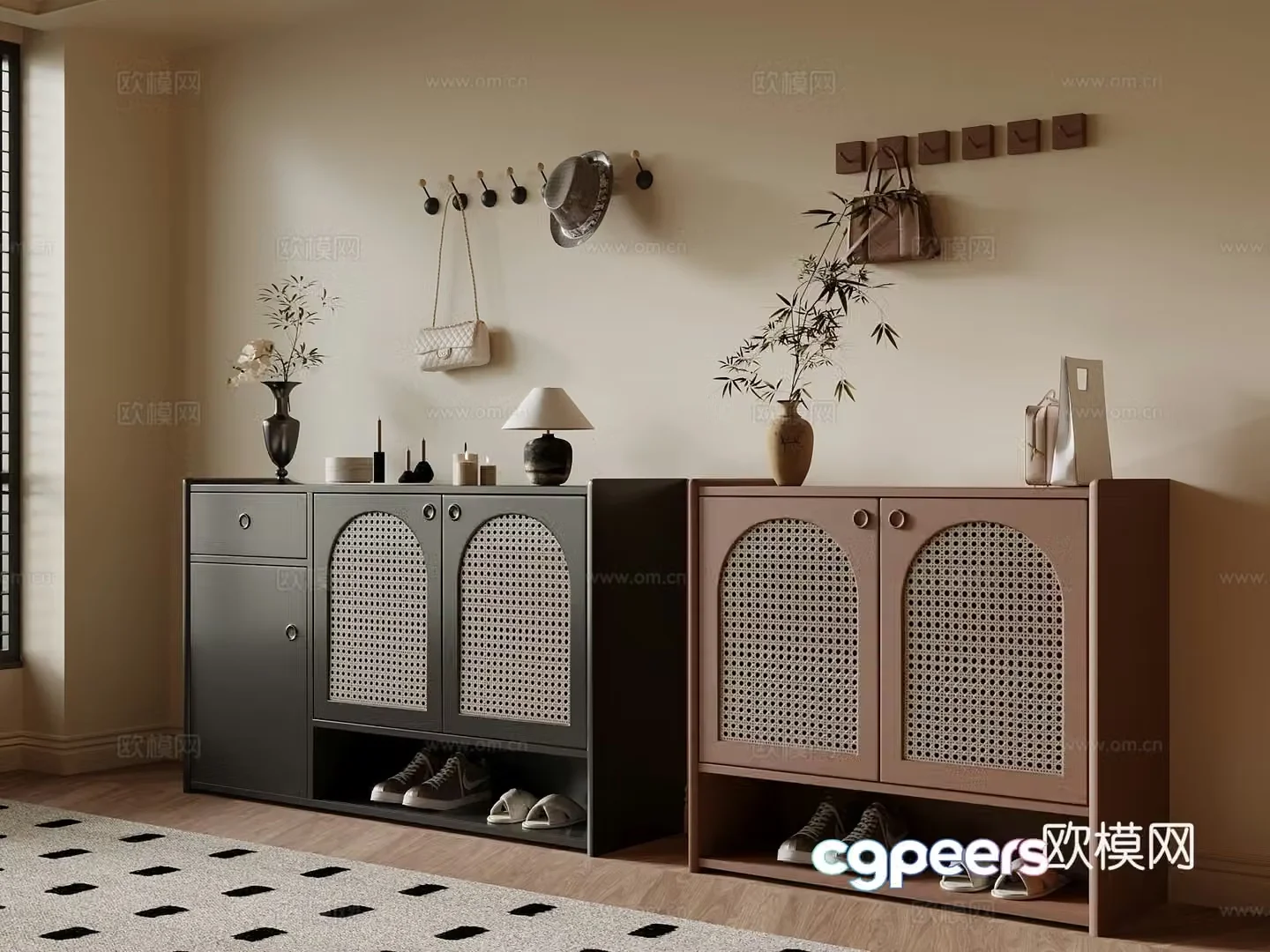 French shoe cabinet 3d model