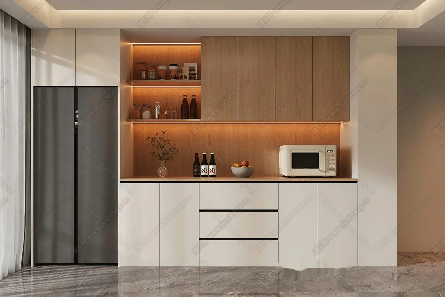 Modern Kitchen Counter 3D Model – 23128 – VRAY Render