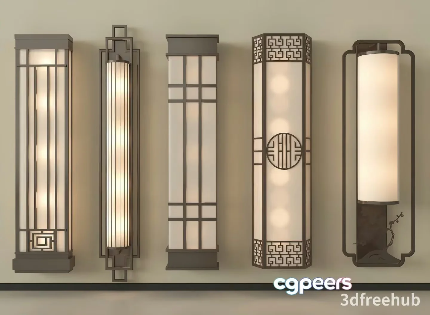 A Collection Of Wall Lights 3D Model – 3232 – VRAY Render