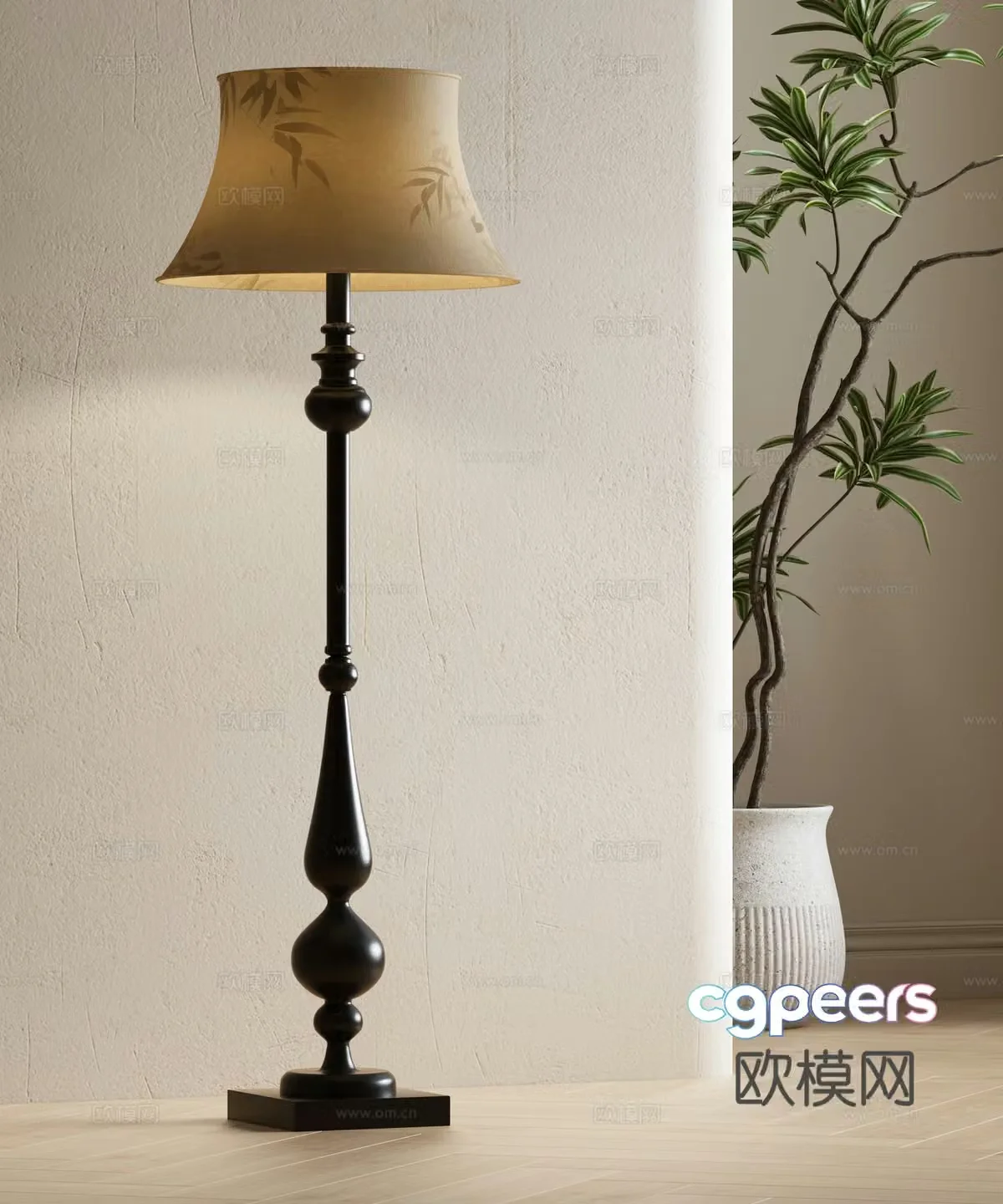 French floor lamp 3d model