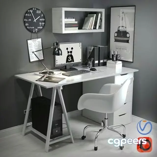 3ds Max Free – Desk in the Scandinavian style