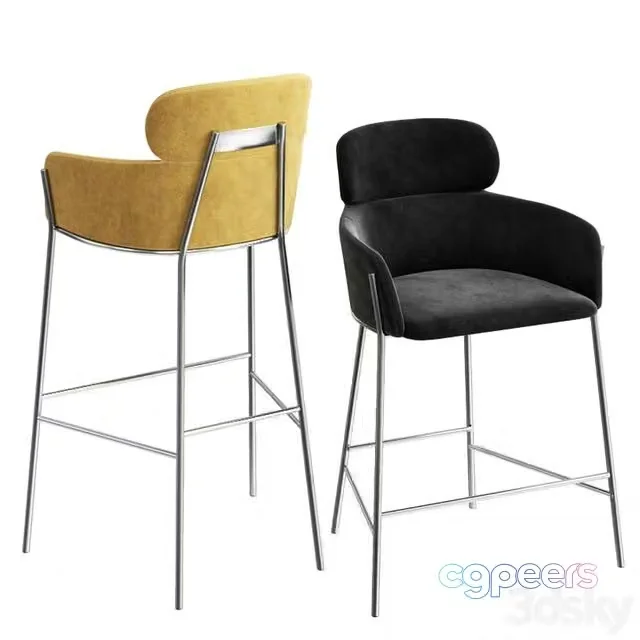 3ds Max Free – CB2 azalea bar stools & counter stool