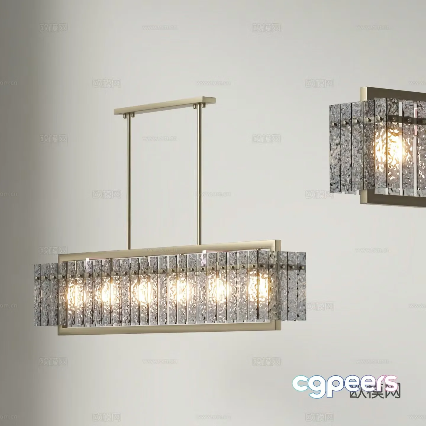 Light luxury chandelier restaurant chandelier 3d model