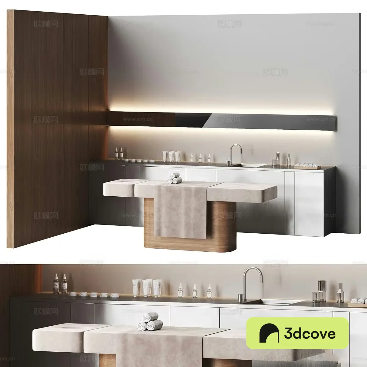 Modern spa massage area
