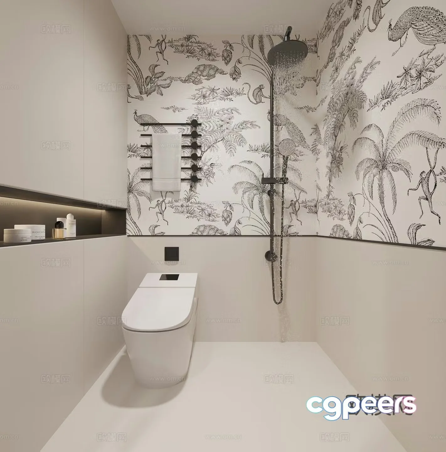 Middle-aged bathroom 3D model