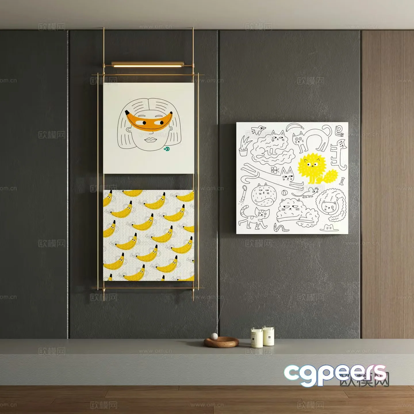 Modern decorative painting 3d model