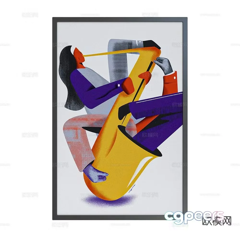 NC Design cartoon character hanging painting decorative painting 3d model