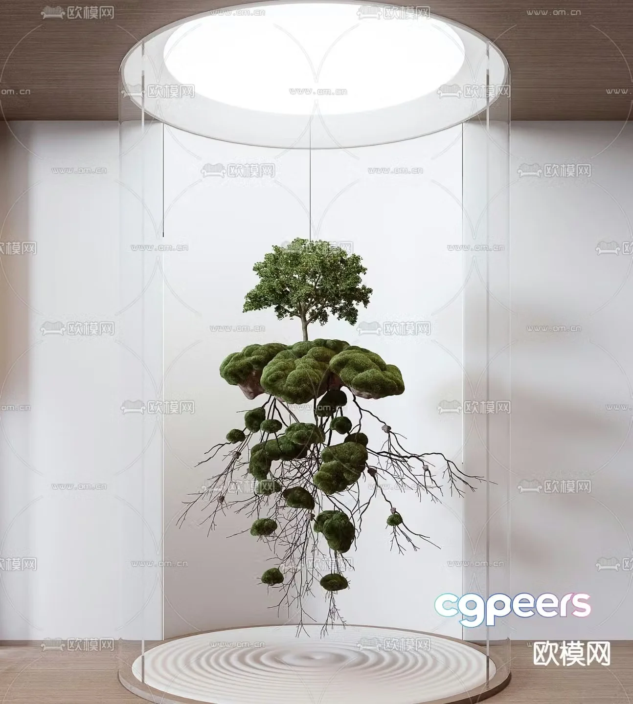 Indoor landscaping green plant landscape hanging plant 3d model