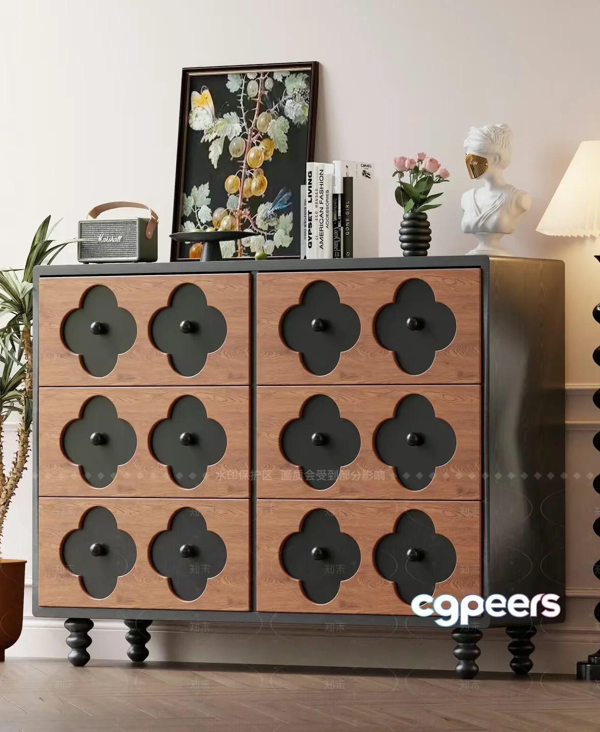 Mid-Century Modern Dresser 3D Model – 6717 – VRAY Render