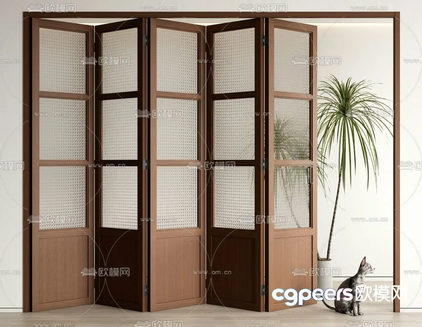 Middle-aged folding door 3D model