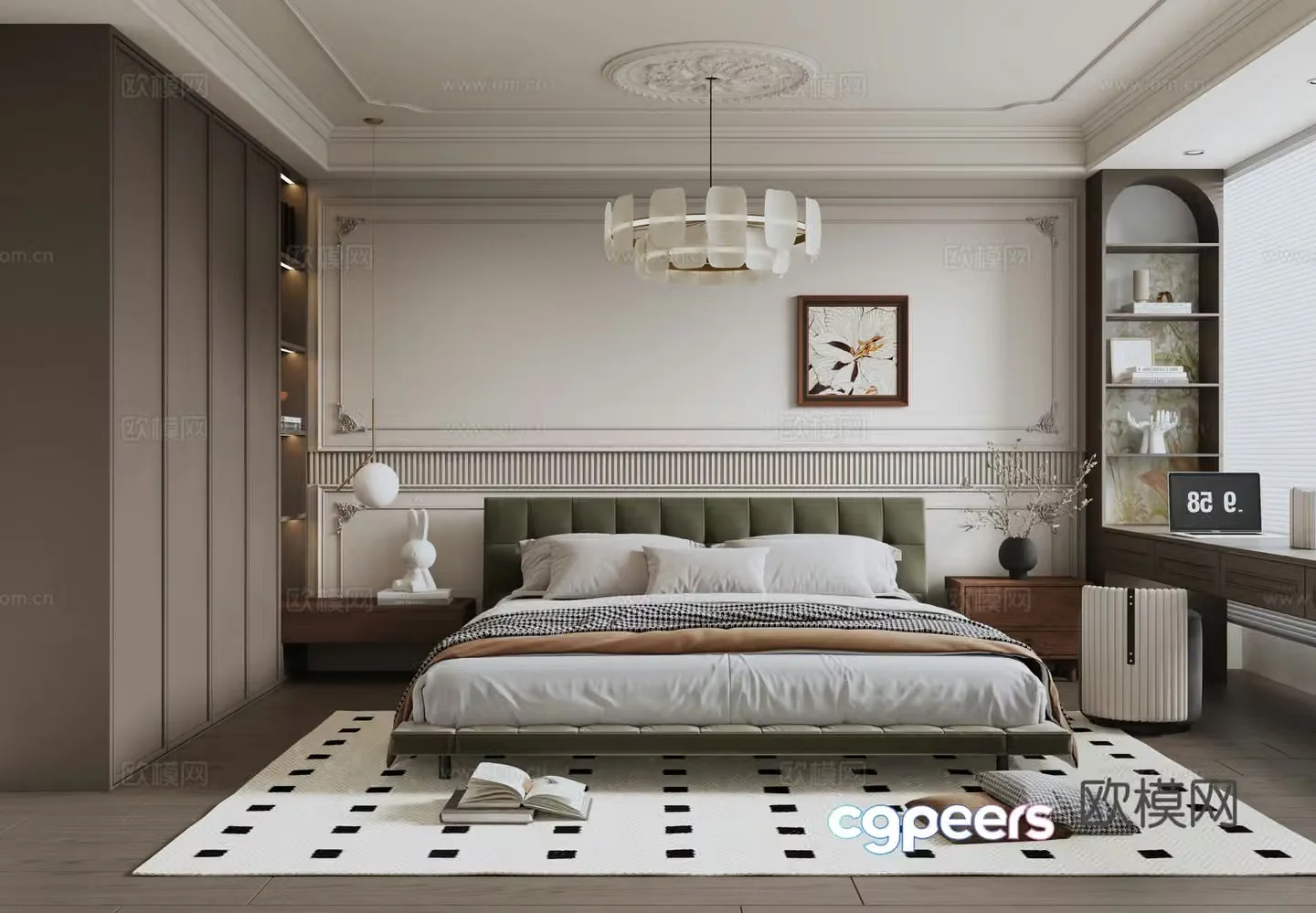 French retro bedroom master bedroom 3d model