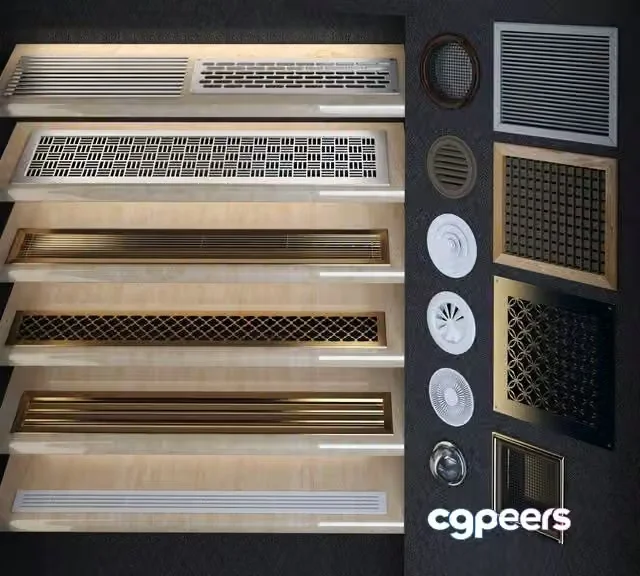 3ds Max Free – Ventilation grilles and diffusers
