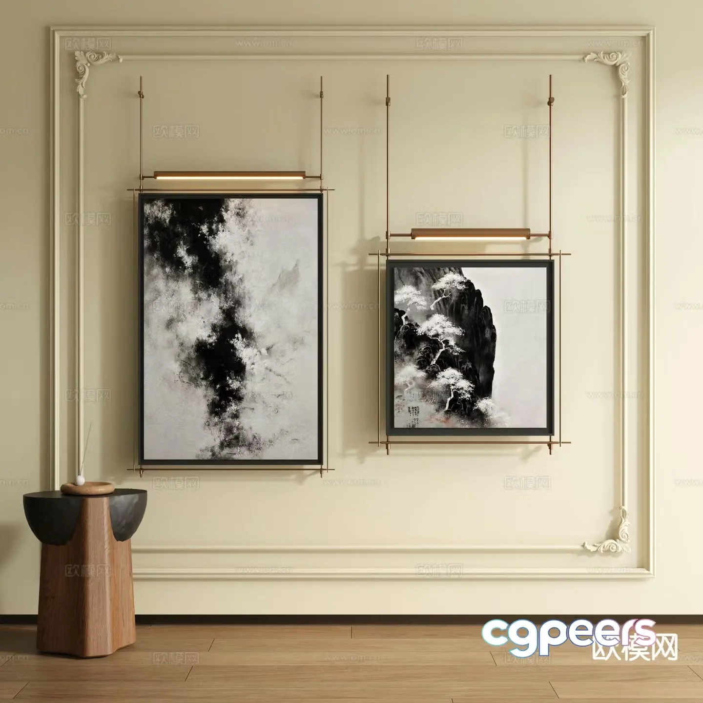 Modern art painting decorative painting 3d model