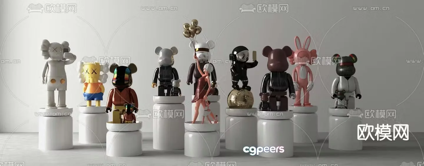 Modern kaws violent bear tide play 3d model