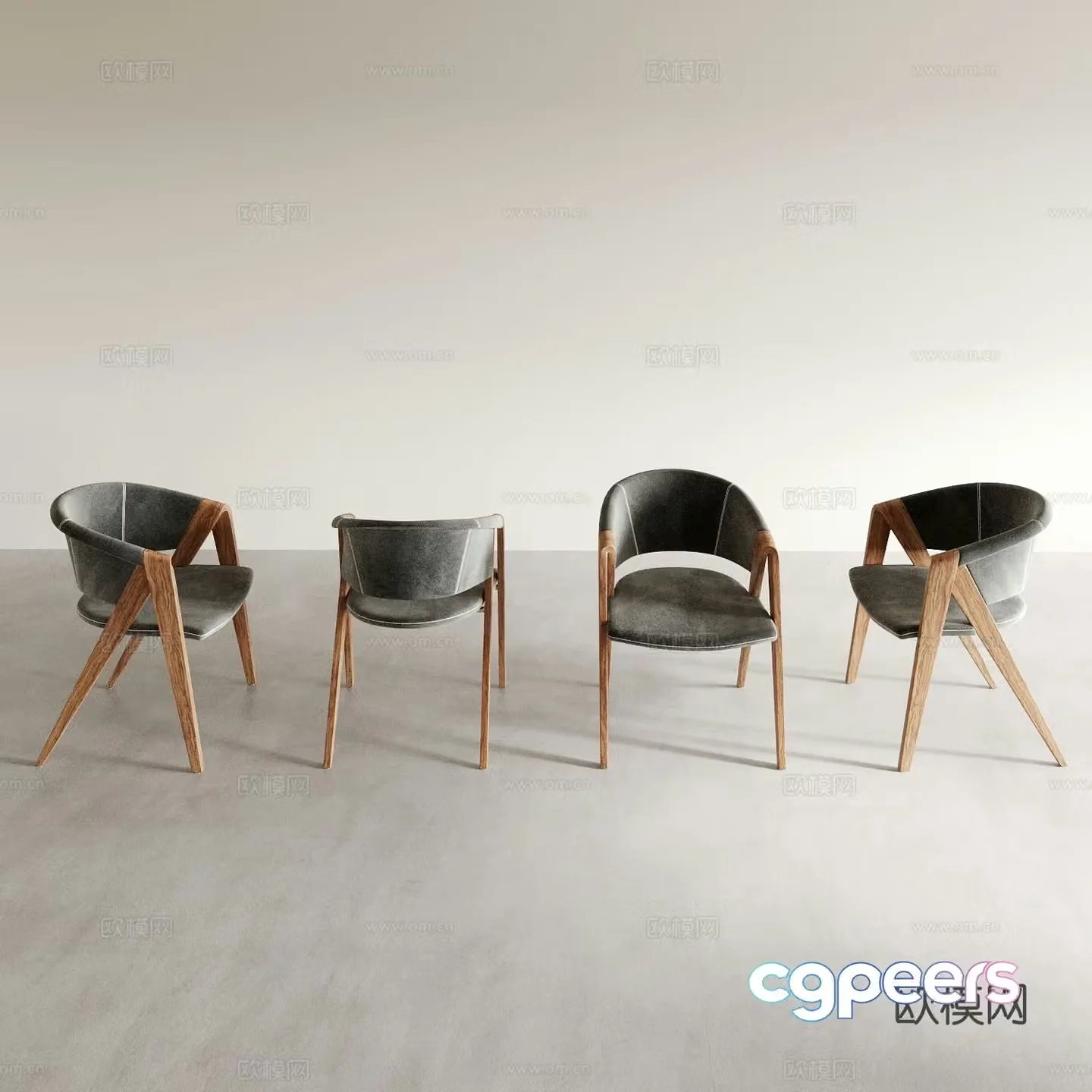 Wabi-sabi chair dining chair tea chair 3d model