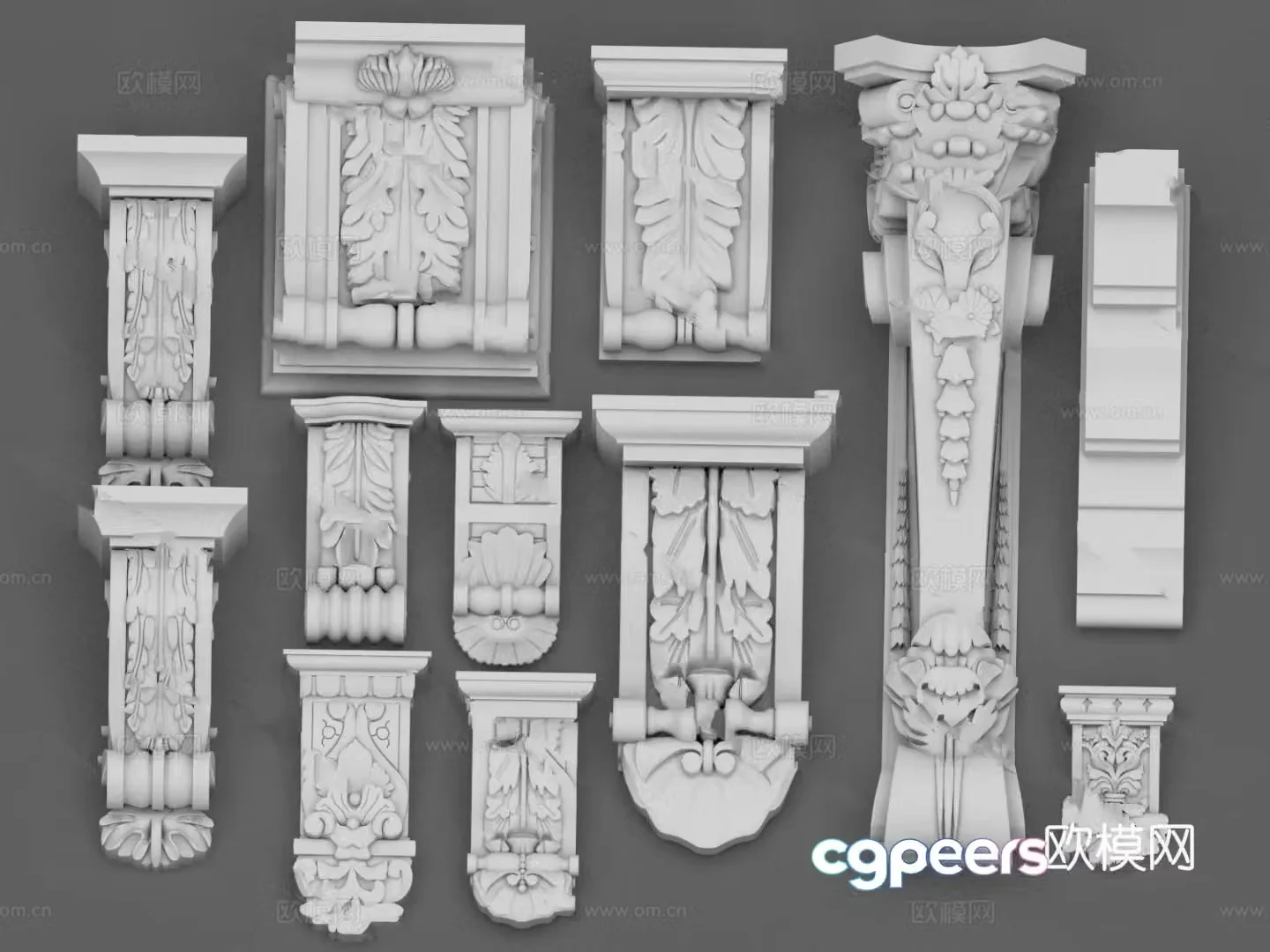 European carving model 3d model