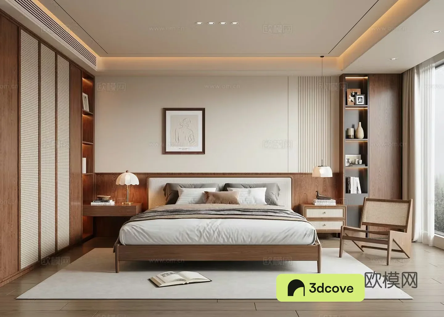 Wasabi Middle Style Bedroom 3D Model