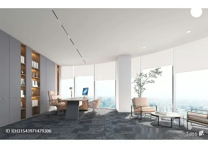 Modern Office Space 3D Model – 8832 – VRAY Render