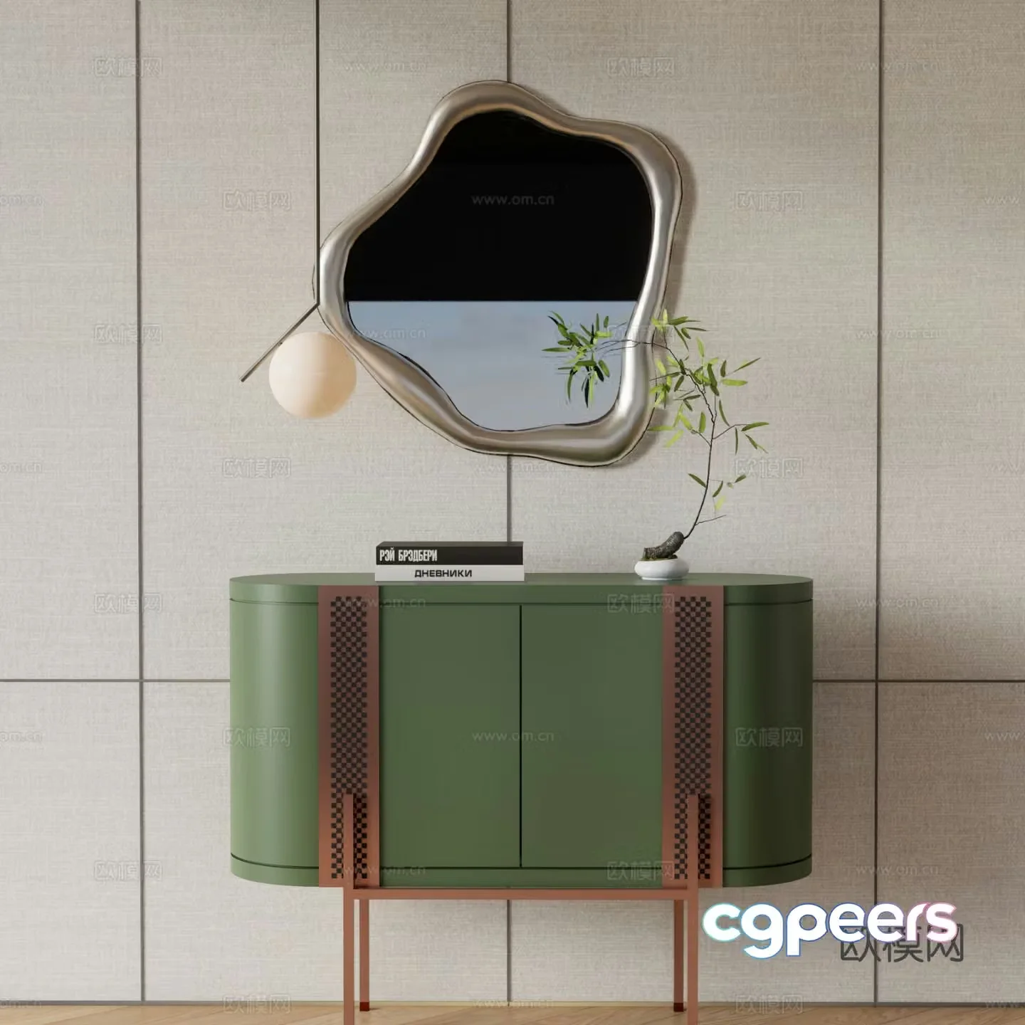 Modern entryway cabinet side cabinet 3d model