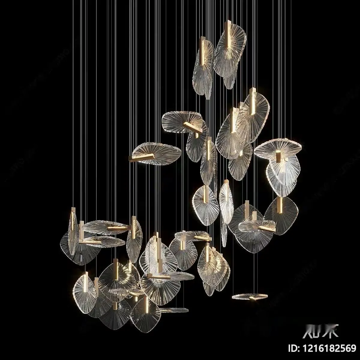 Gold Light Fixture 3D Model – 15024 – VRAY Render