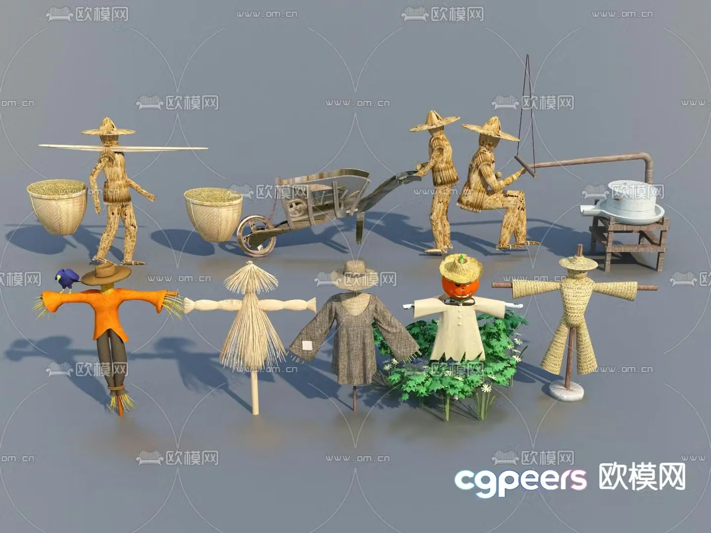 Scarecrow folk sketch 3d model